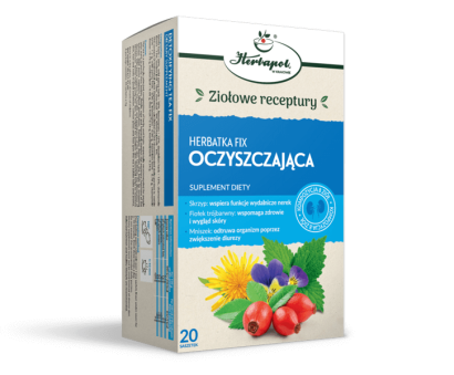 Herbatka oczyszczająca FIX- odtruwa organizm, wspiera nerki, wspomaga zdrowie i wygląd skóry- 20 saszetek