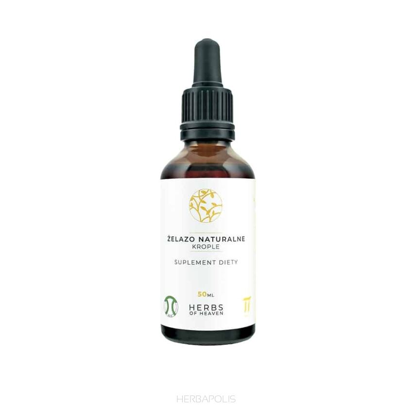 ŻELAZO NATURALNE krople (50 ml) HERBS - ekstrakt z pietruszki, czerwonych buraków, owoców dzikiej róży i czarnej porzeczki