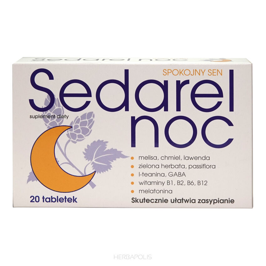 Sedarel NOC - skutecznie ułatwia zasypianie- 20 tabletek