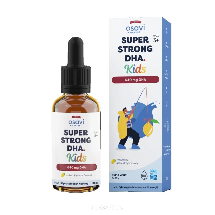 Super Strong DHA Kids, 640 mg DHA, naturalny aromat cytrynowy - 50 ml -