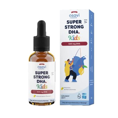 Super Strong DHA Kids, 640 mg DHA, naturalny aromat cytrynowy - 50 ml -