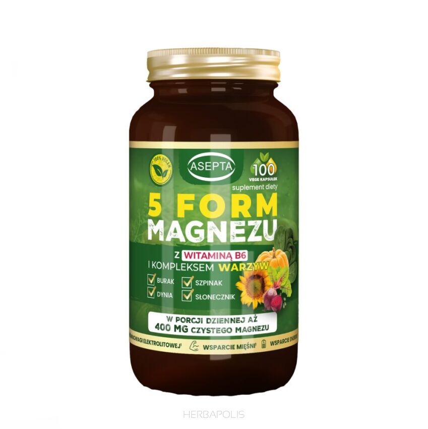 5 Form Magnezu z kompleksem warzyw - 100 kapsułek