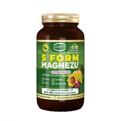 5 Form Magnezu z kompleksem warzyw - 100 kapsułek