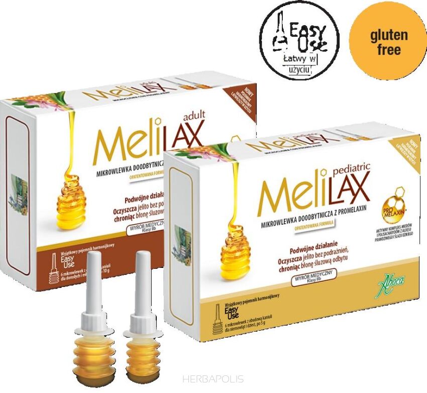 Melilax Pediatric - Mikrowlewka doodbytnicza z Promelaxin 6 jednorazowych mikrowlewek z obudową kaniuli po 5 g